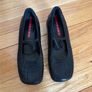 Prada Vintage Mary Jane Black Leather shoes